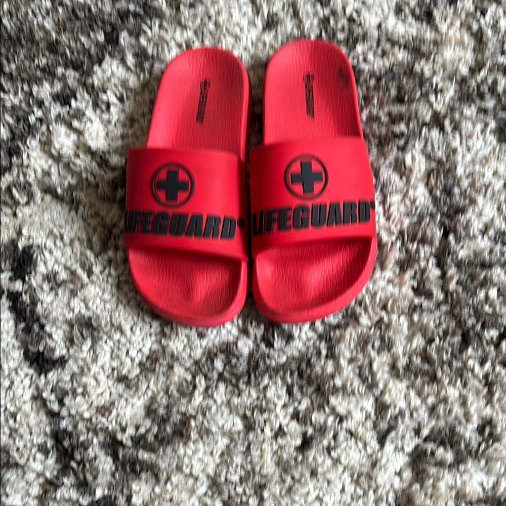 Kids Red Slide Sandals